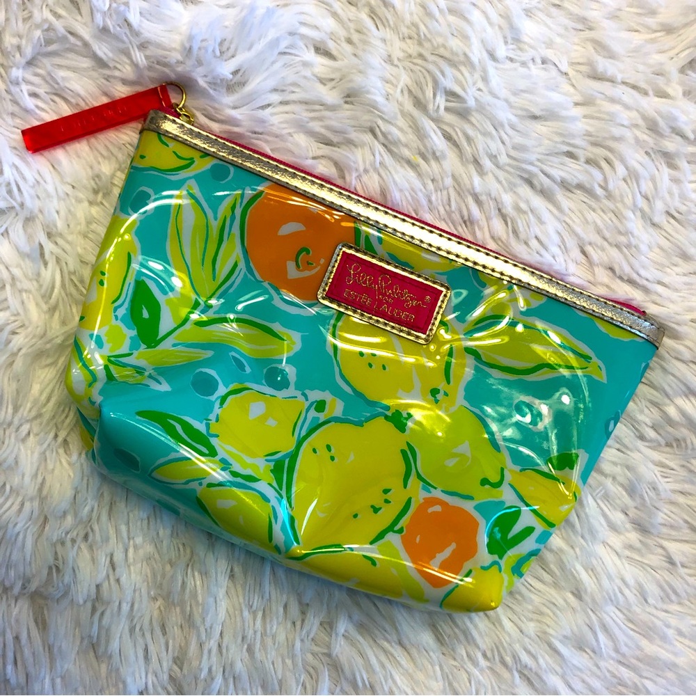Lilly Pulitzer For Este Lauder Cosmetic Makeup Bag Lemons